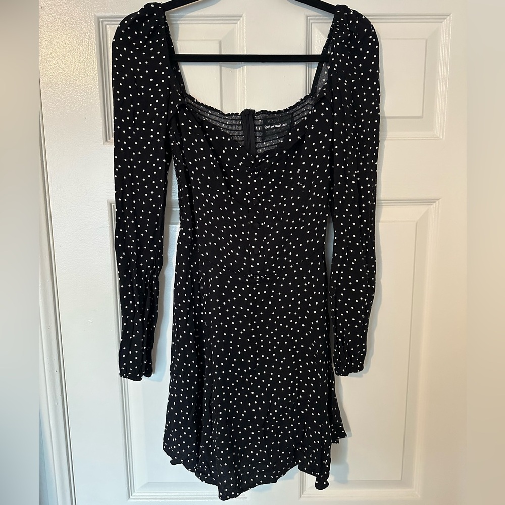 Reformation Lucia Polka Dot Dress